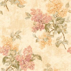 Seabrook Designs OF30703 Olde Francais Antique Pink Calais Floral Wallpaper